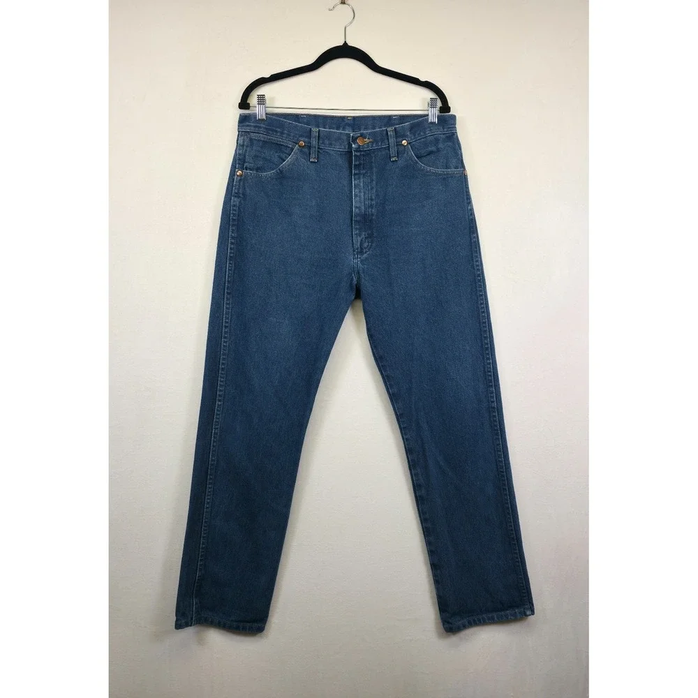 Wrangler Jeans Mens 36x32 Blue Cowboy Cut Original Fit Medium Wash Denim Western
